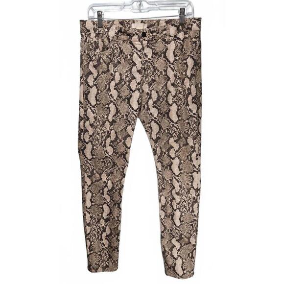 H&M Women's Snake Print Denim Jeans Pants Size 12 - Picture 1 of 10